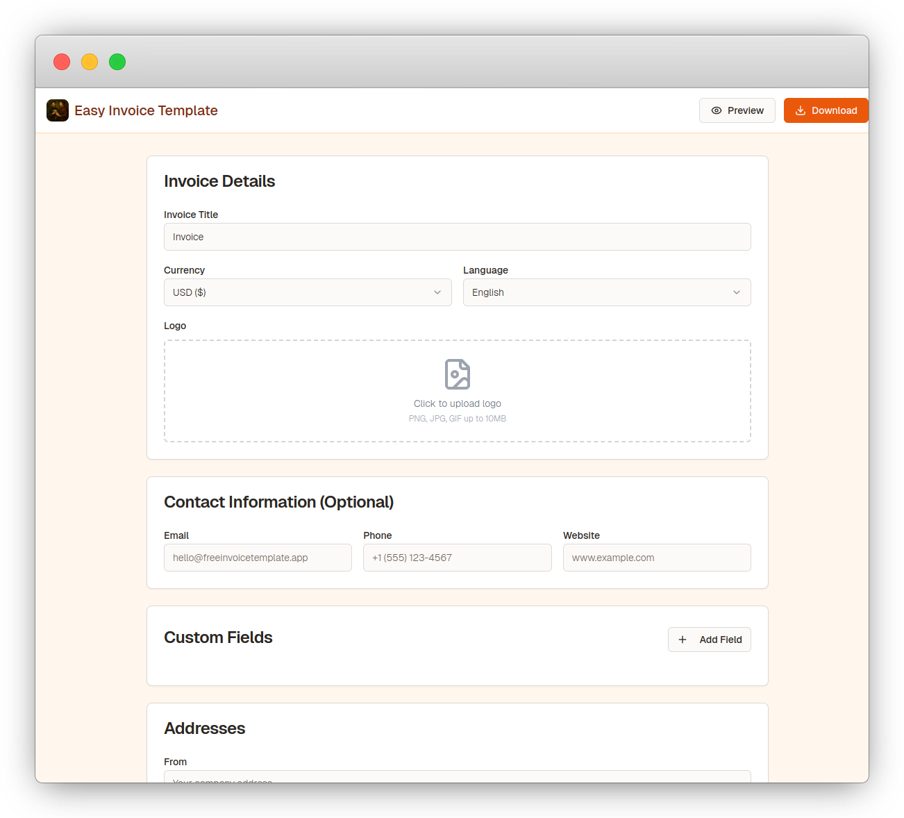 Easy Invoice Template | Open-Launch