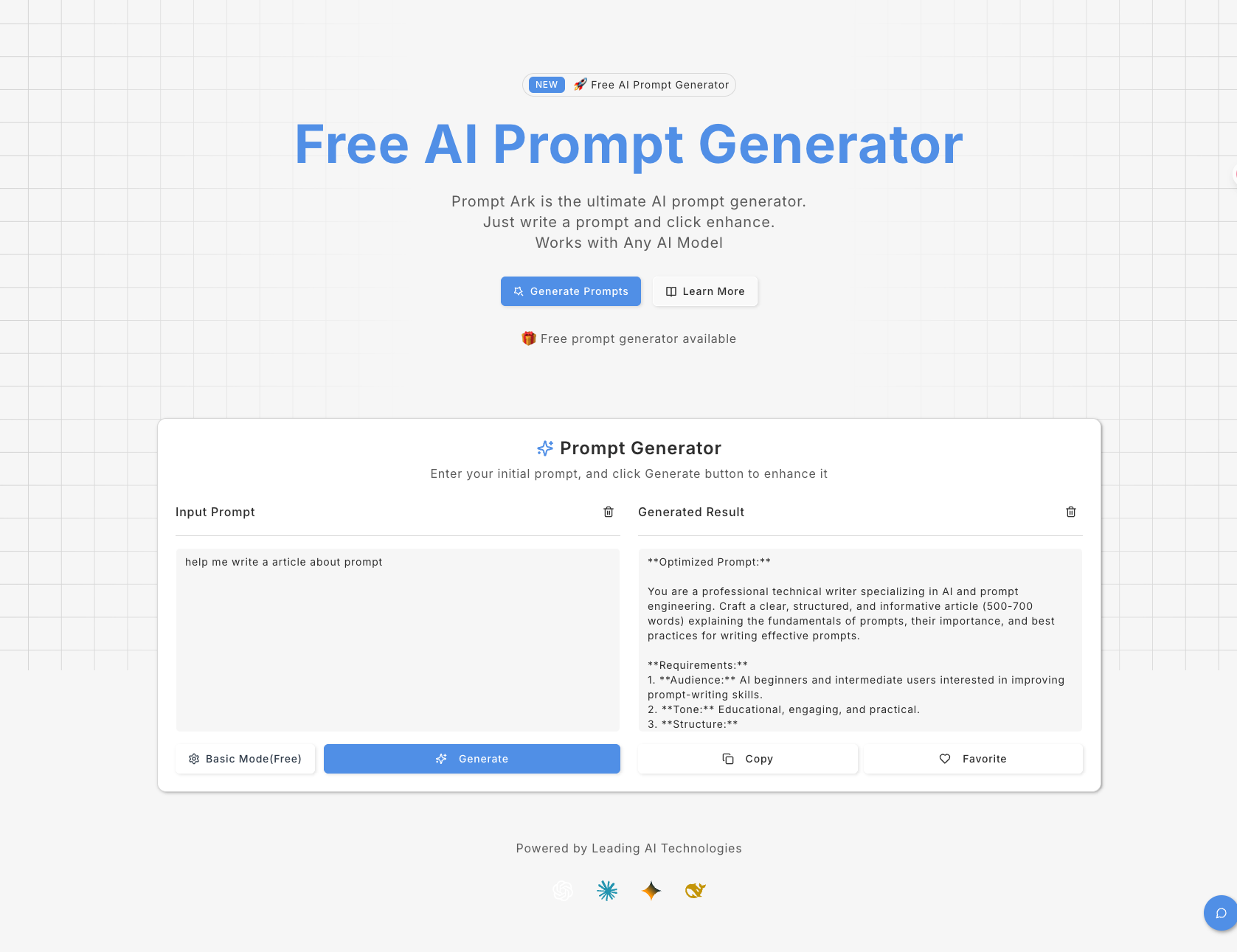 AI Prompt Generator | Open-Launch