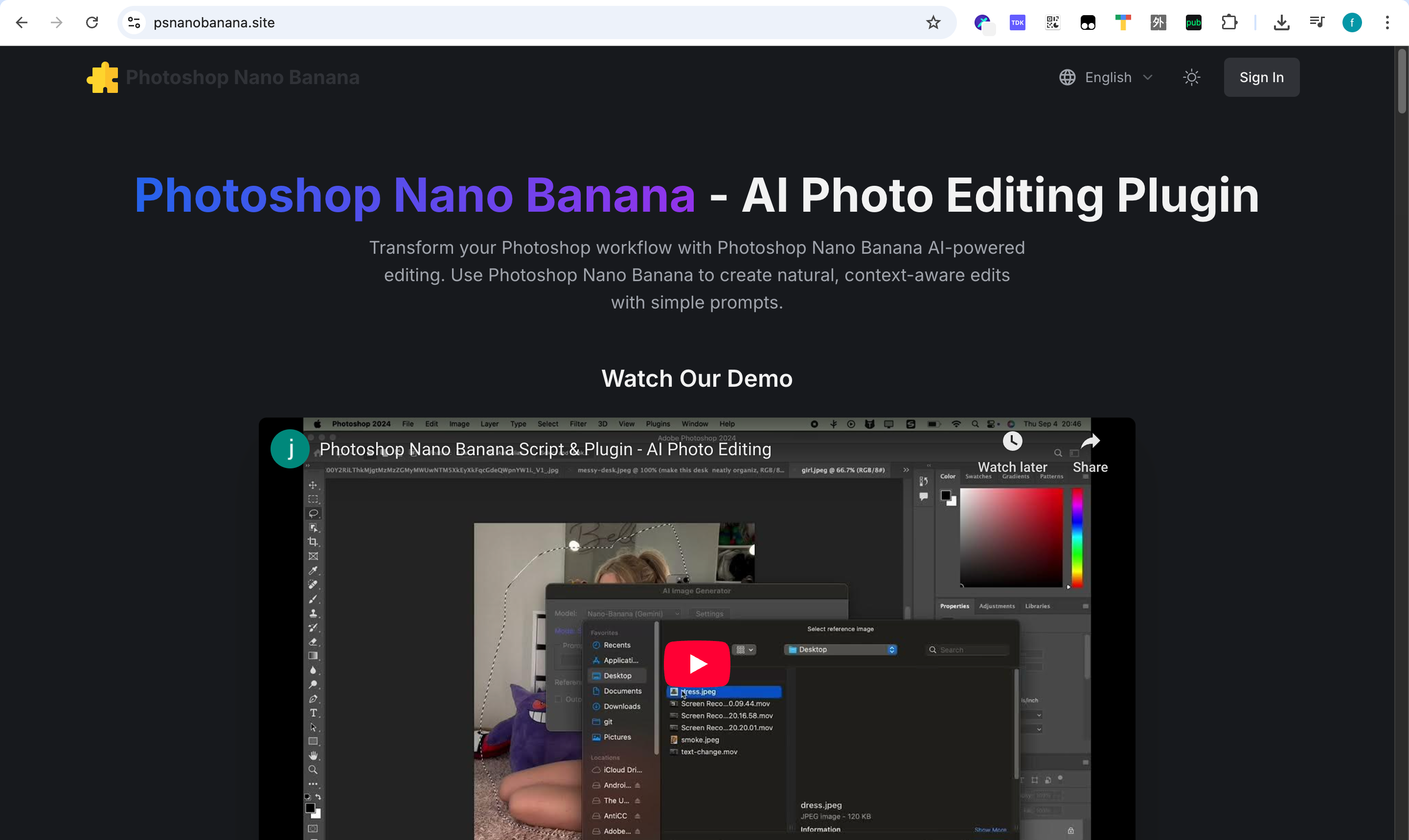 Nano Banana Photoshop AI Plugin | Open-Launch