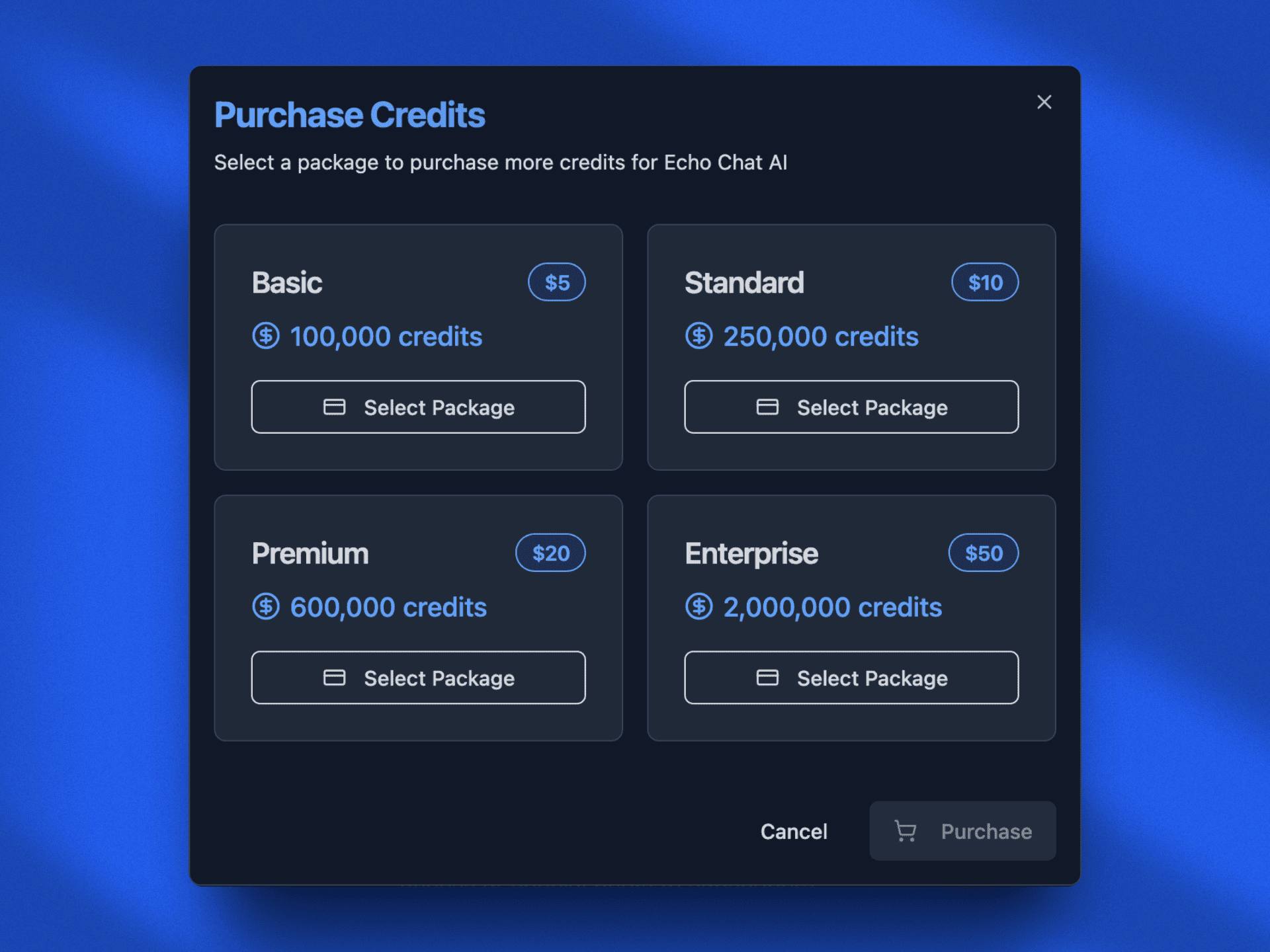 Echo Chat AI credits