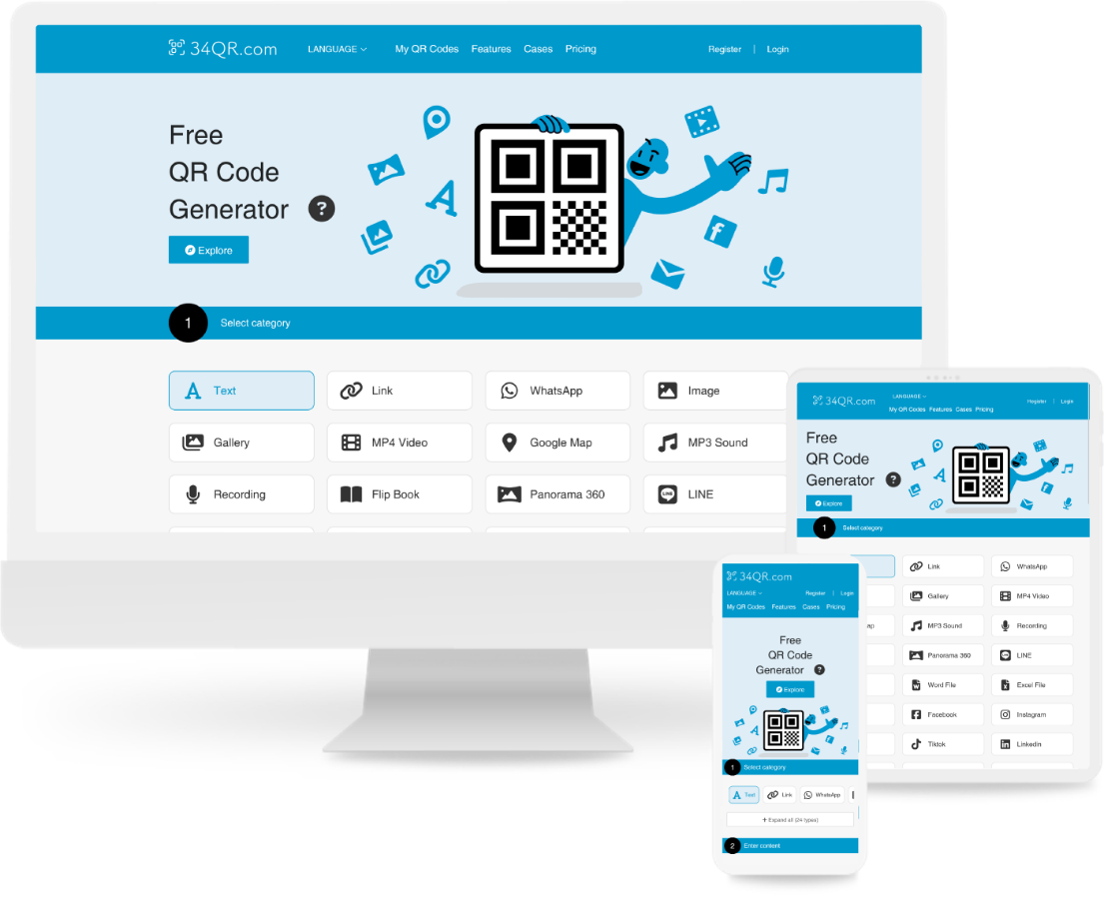 34QR.com free QR code generator | Open-Launch